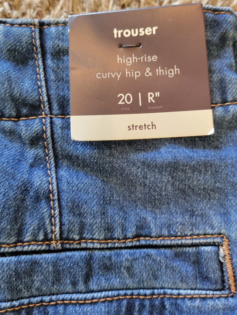 NWT Ava & Viv Plus Size 20 Regular Jeans High Rise Curvy Trouser - Picture 8 of 15